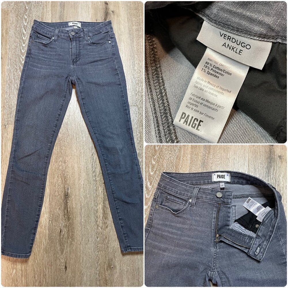 Paige Womens Jeans Verdugo Ankle Skinny Size 27 Grey Wash